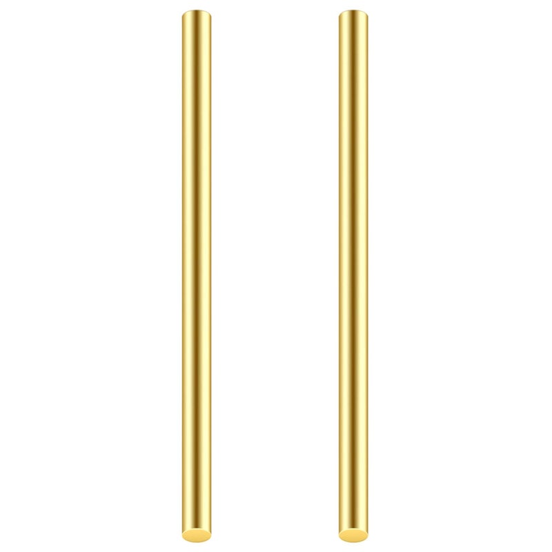 DYWISHKEY 2 Pieces 12 inches 23/64 inch/9.0mm Brass Rods, Brass Round Stock Lathe Bar Stock for DIY Craft Making, Handle Pin, Brass Rod 23/64 inch in Diameter, 12 inches in Length - Image 1